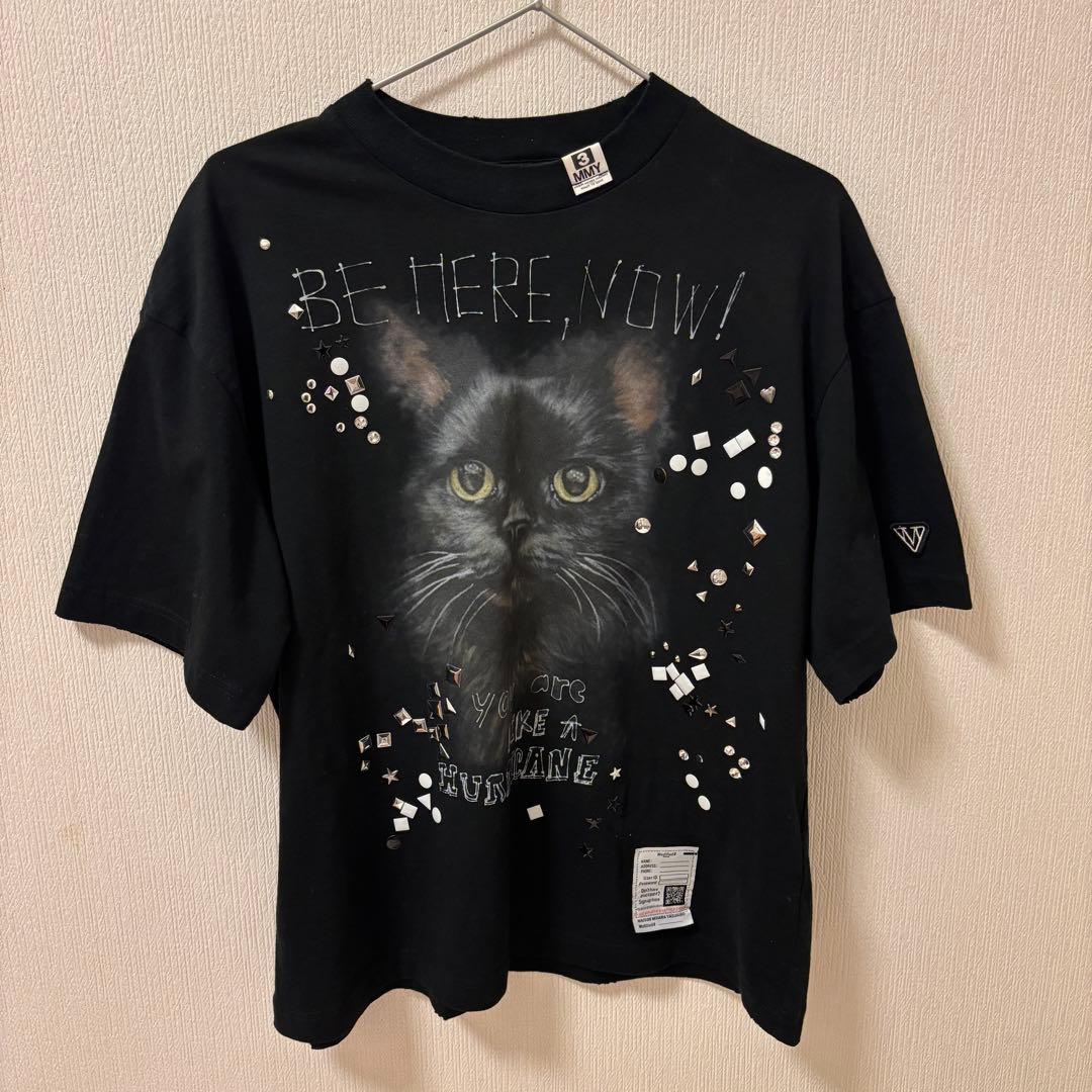 maison mihara yasuhiro tシャツ 黒　猫　シール