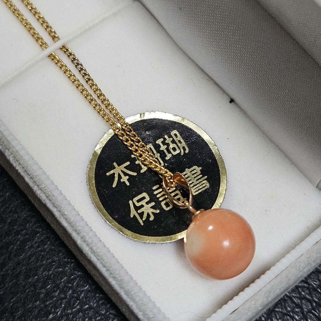 【美品】【重量3g】K18×赤珊瑚ネックレス