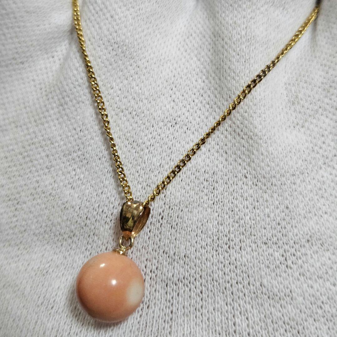 【美品】【重量3g】K18×赤珊瑚ネックレス