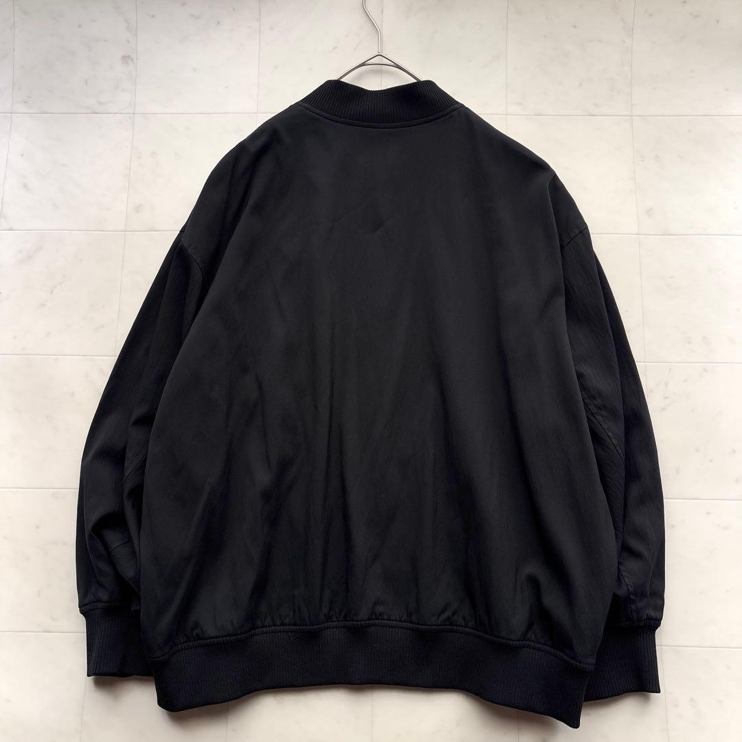 23区 美品 キュプラナイロンストレッチ MA-1 ブルゾン 黒 大きいサイズ