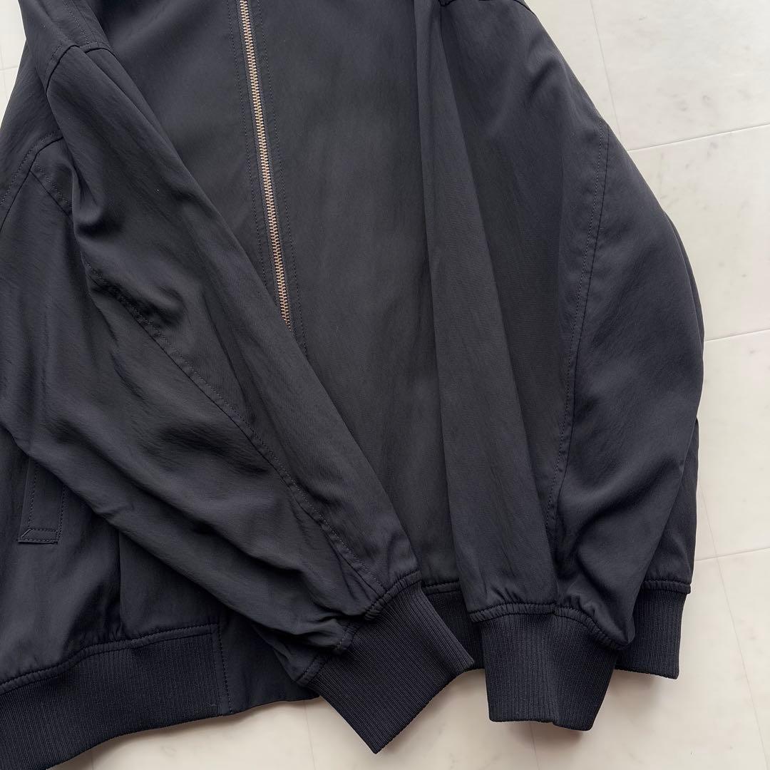 23区 美品 キュプラナイロンストレッチ MA-1 ブルゾン 黒 大きいサイズ