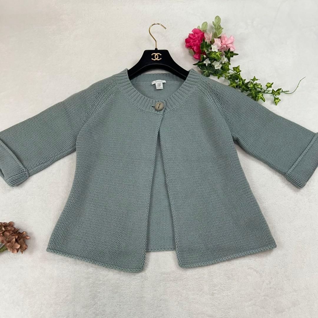 K661 美品 M マックスマーラ カシミヤ カーディガン ブルー レディース