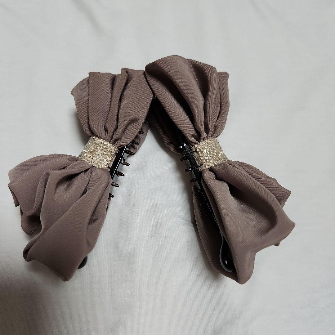 コンプレックスビス　 ラフィネリボン　バナナクリップ(ピンクベージュ)