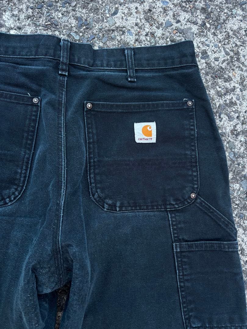 90s Carhartt ダブルニー ワークパンツ デニム ブラック