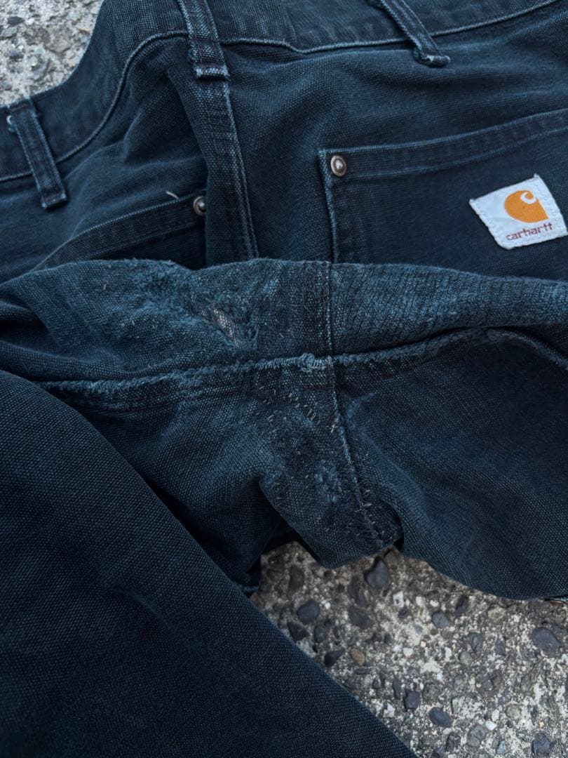 90s Carhartt ダブルニー ワークパンツ デニム ブラック
