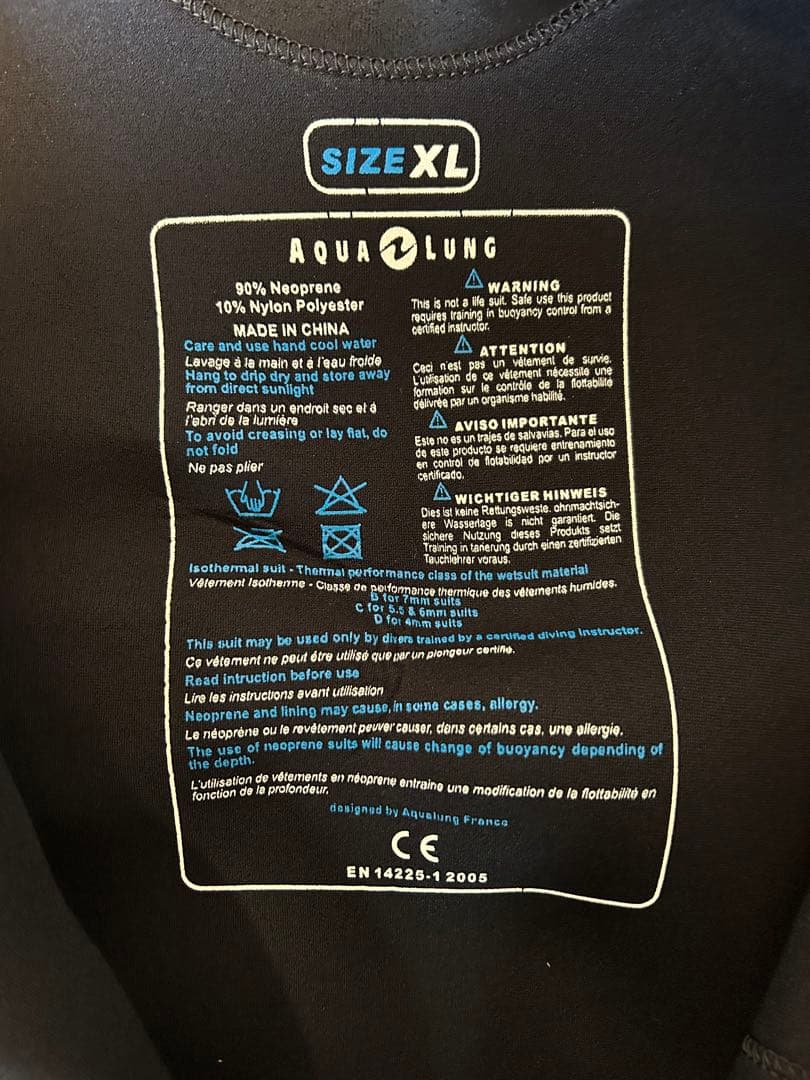 【美品】アクアラング 5.5mm ウェットスーツ メンズ XLサイズ 3点セット