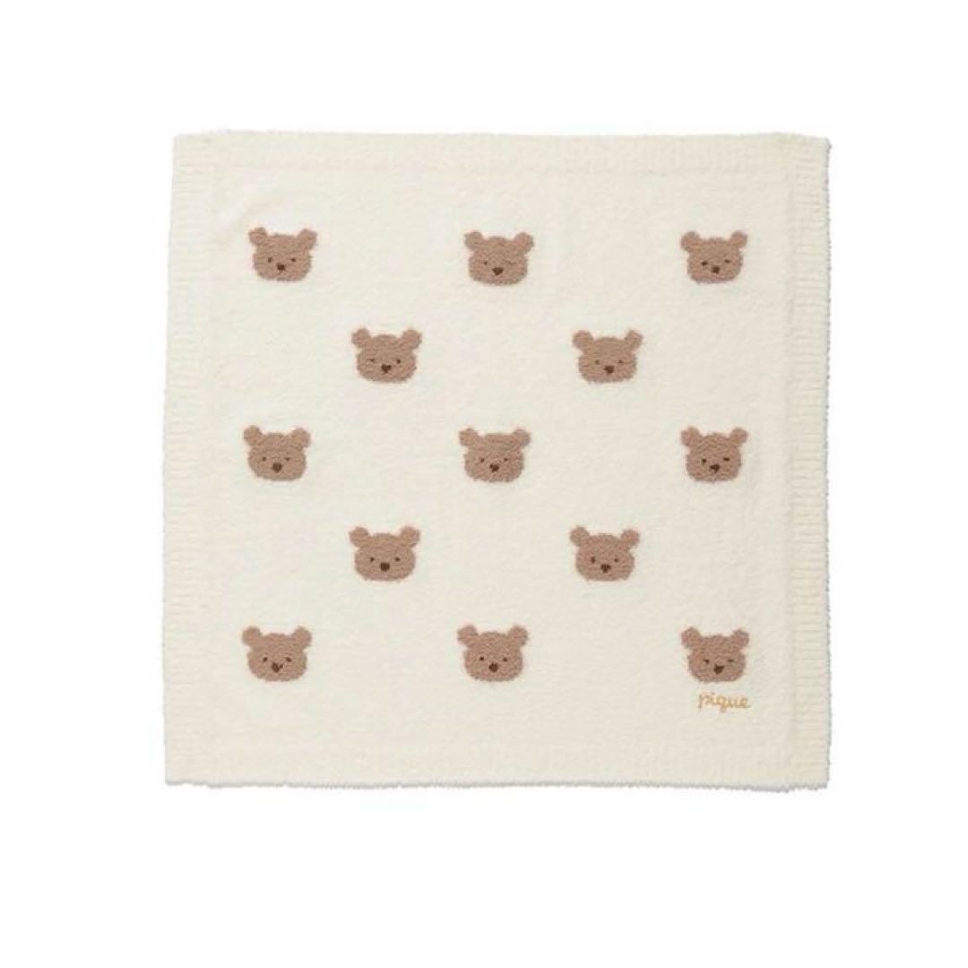 ジェラートピケ　ラッピング済み　ベビモコベアジャガードブランケット&ラトル