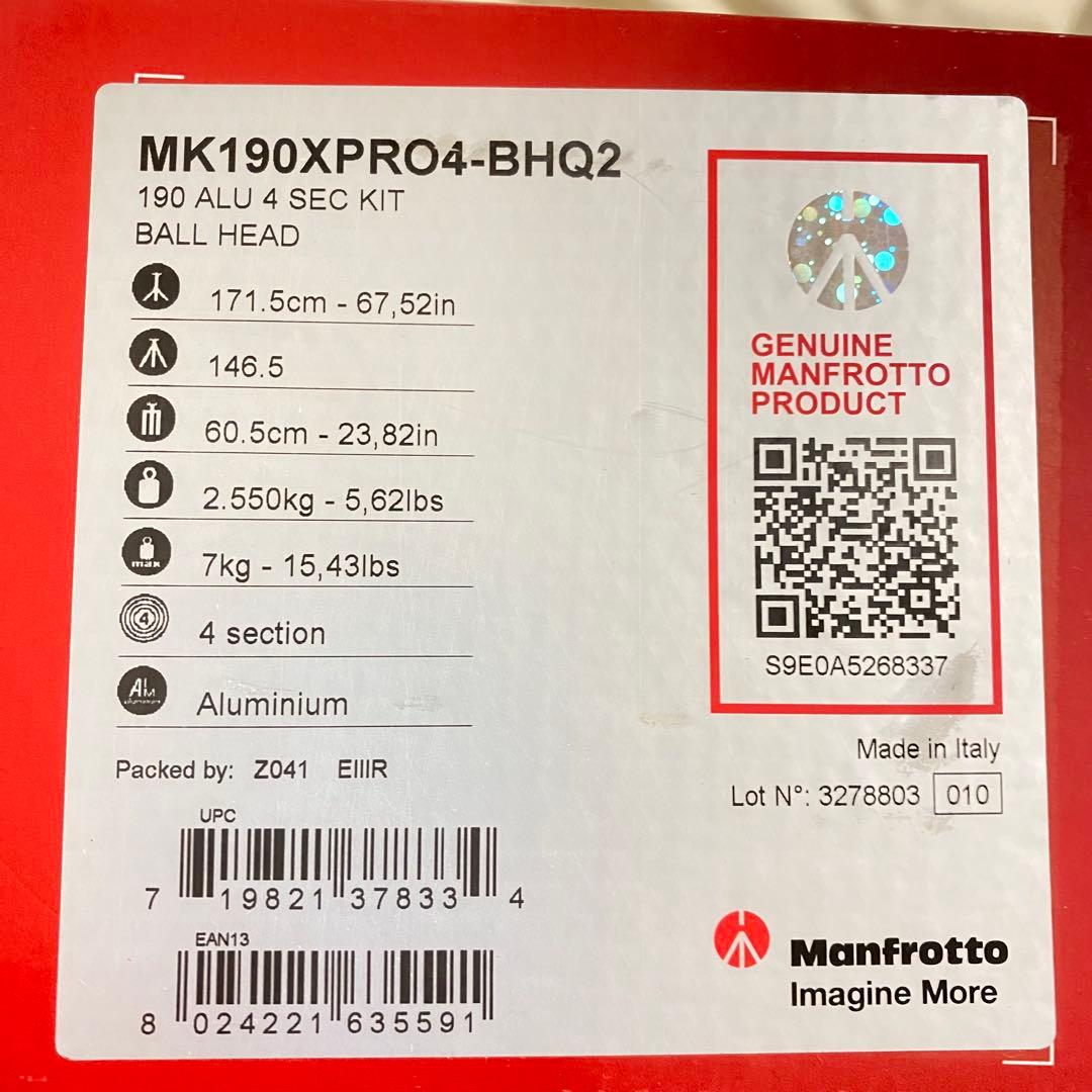 その他 Manfrotto MK190XPRO4-BHQ2