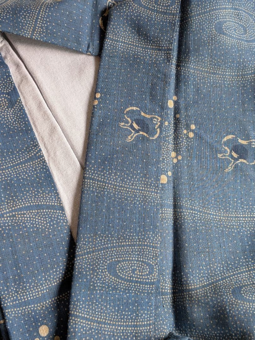 【竺仙】　奥州小紋　千鳥　浴衣