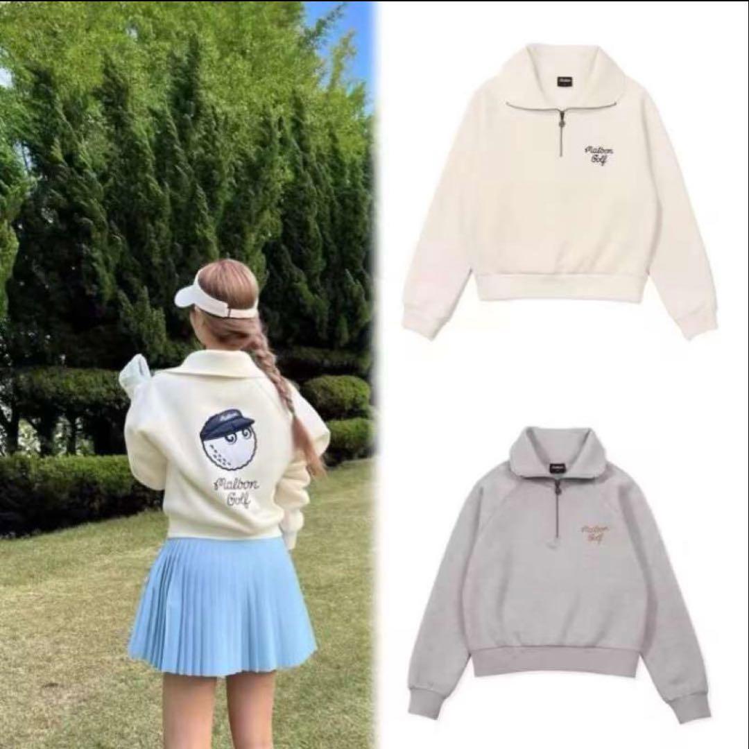 M ベージュ　クリーム　マルボンゴルフ MALBON GOLF ウエア