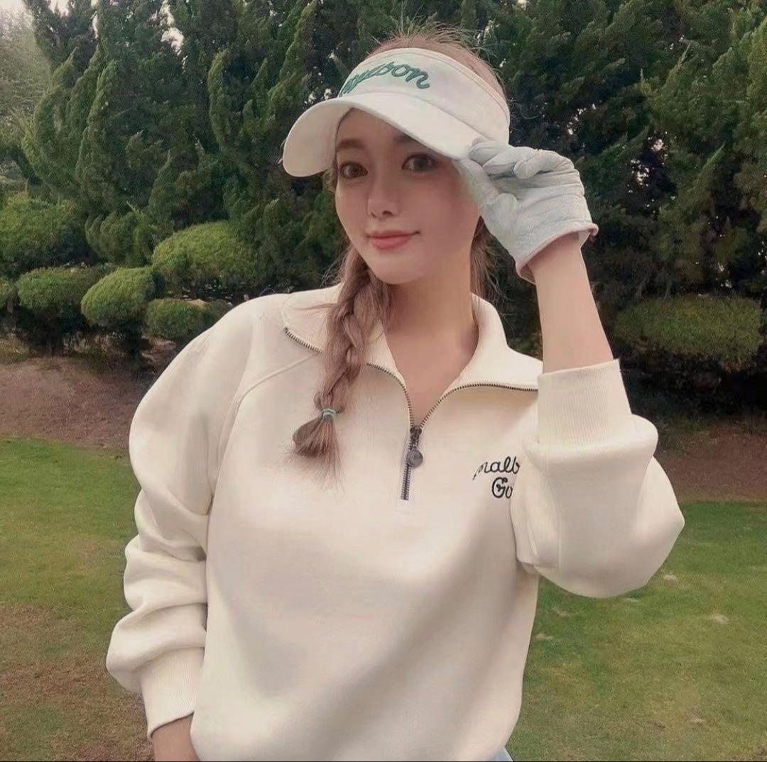 M ベージュ　クリーム　マルボンゴルフ MALBON GOLF ウエア