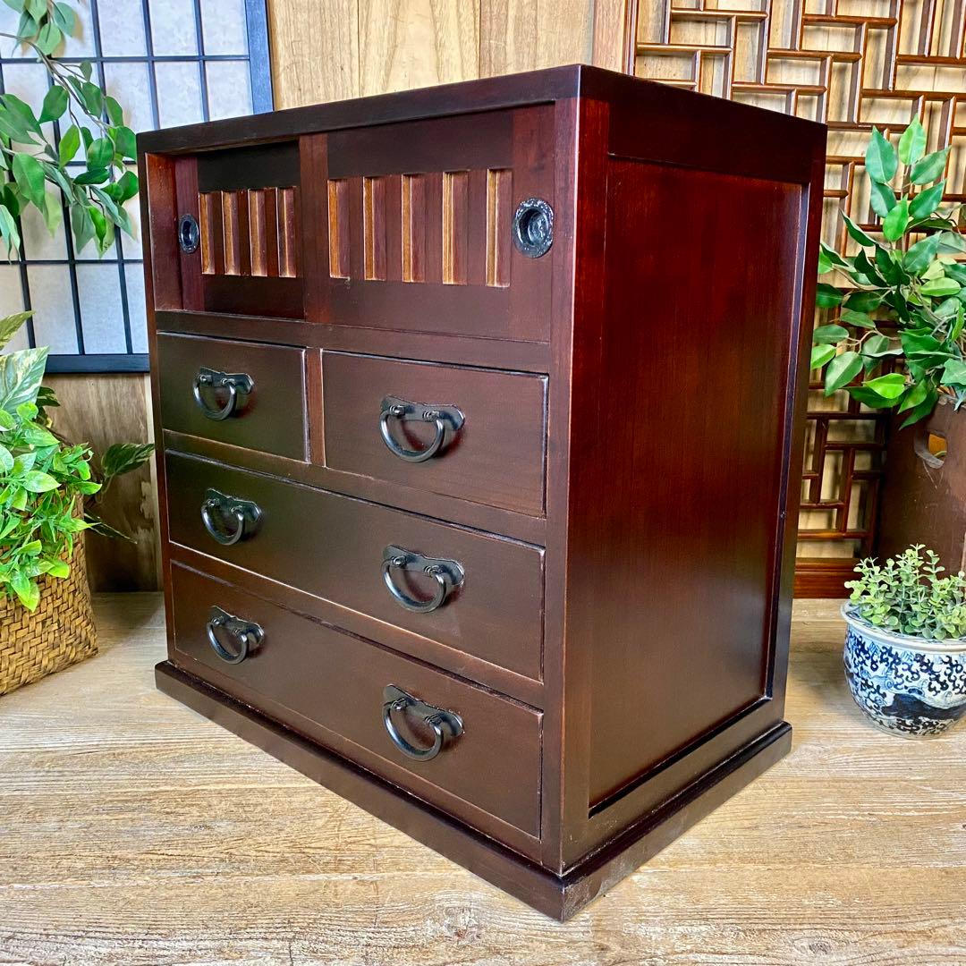 大幅値下げセール中！民芸家具桐材多引き出しチェストタンスA56㎝×58㎝木製収納