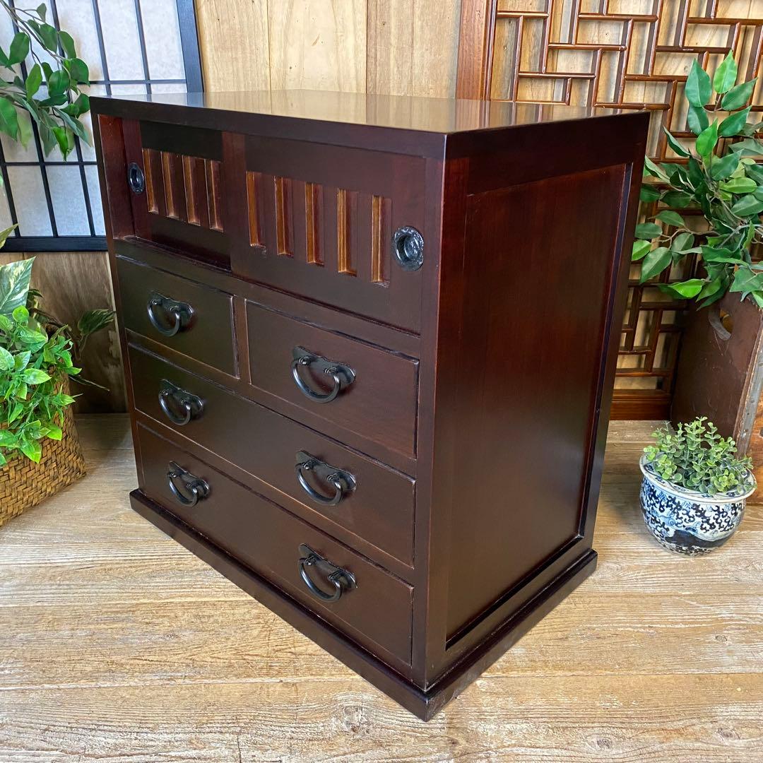 大幅値下げセール中！民芸家具桐材多引き出しチェストタンスA56㎝×58㎝木製収納