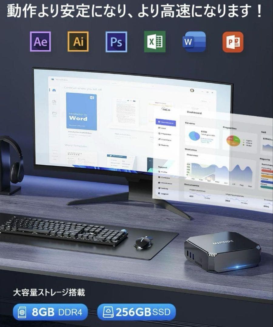 I*e様 NiPoGi AK2PLUS ミニPC 8GB 256GB N100