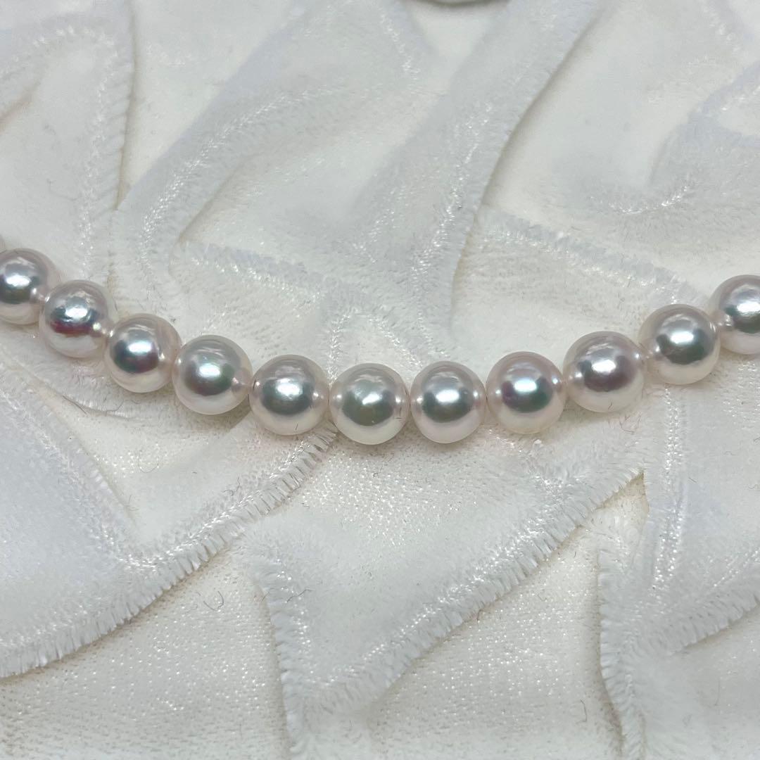 花珠級照 あこやネックレス 7.0-7.5mm K14wgイヤリング carat