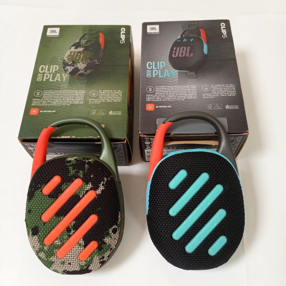 JBL CLIP5 ファンキーブラック＋スクワッド ワイヤレススピーカー 二台組