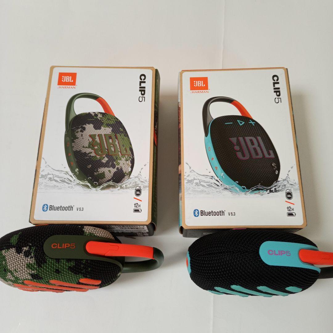 JBL CLIP5 ファンキーブラック＋スクワッド ワイヤレススピーカー 二台組