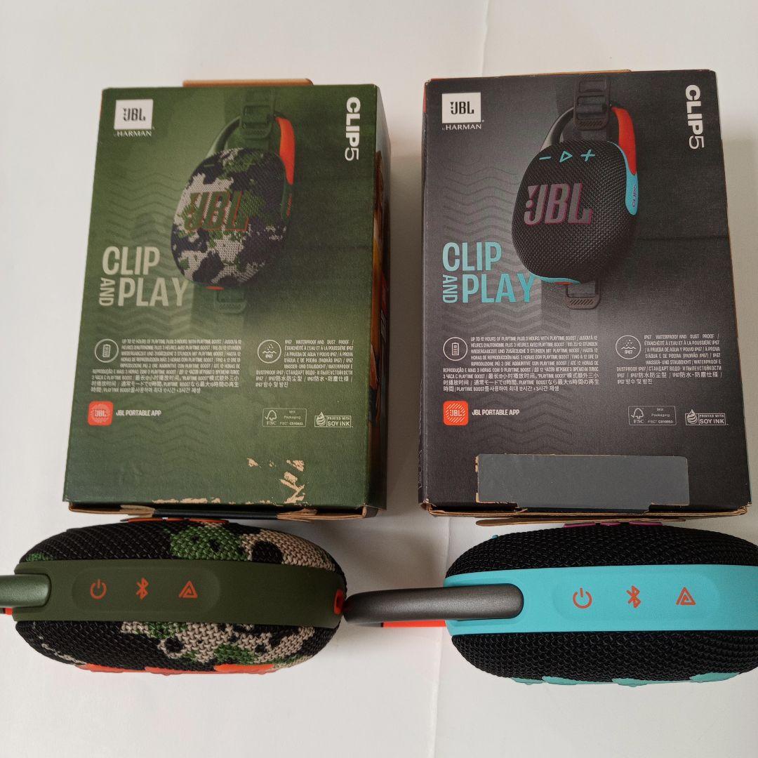 JBL CLIP5 ファンキーブラック＋スクワッド ワイヤレススピーカー 二台組