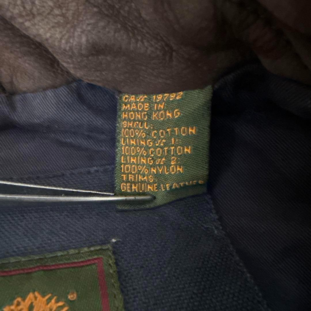 らいとティンバーランドダック地ハンティンググランパコアジャケット襟レザー