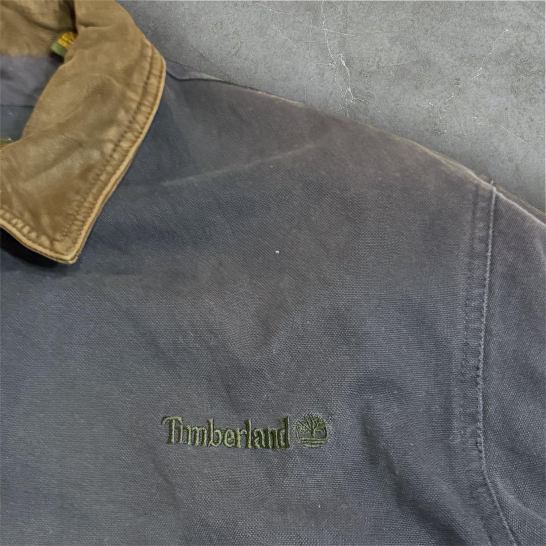 らいとティンバーランドダック地ハンティンググランパコアジャケット襟レザー