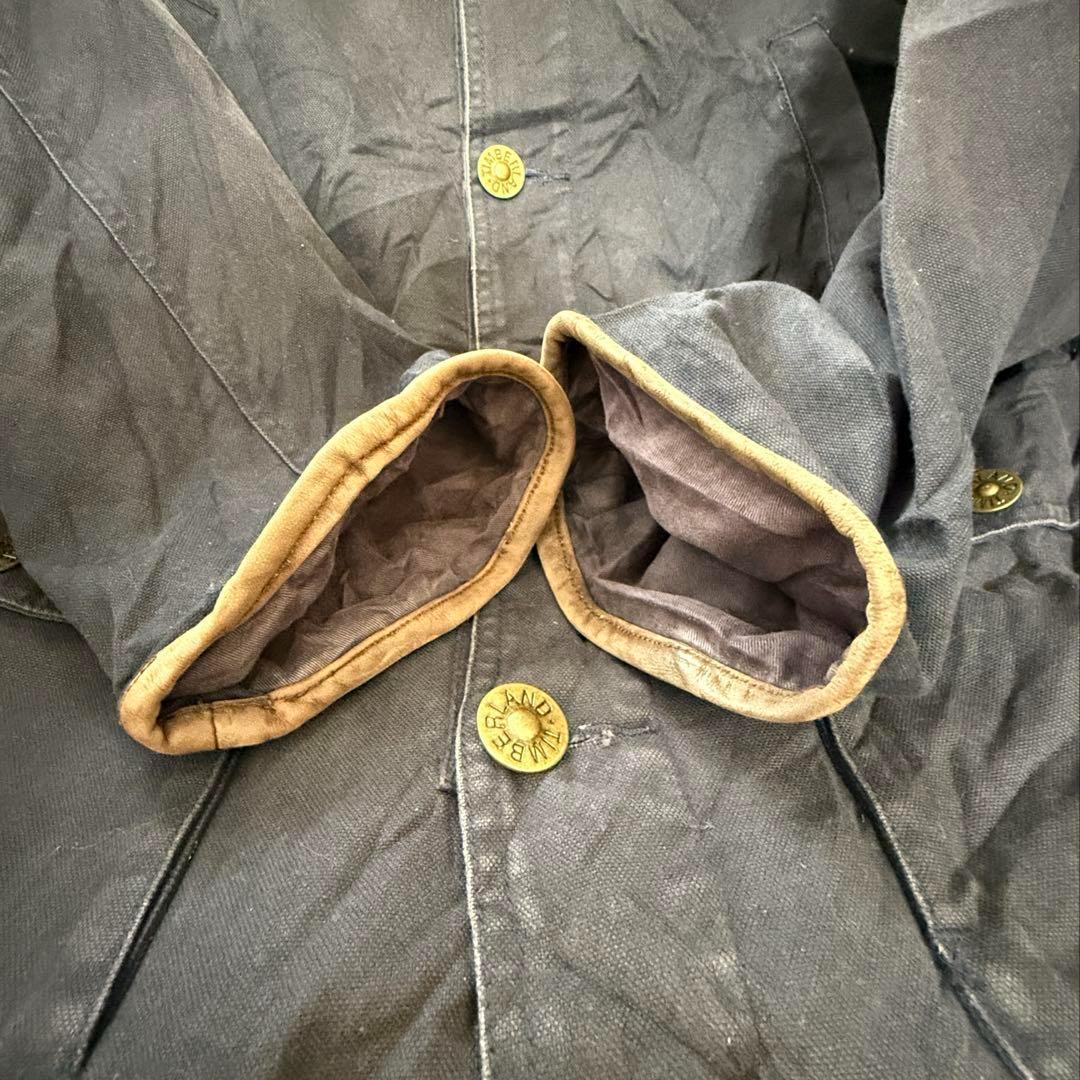 らいとティンバーランドダック地ハンティンググランパコアジャケット襟レザー