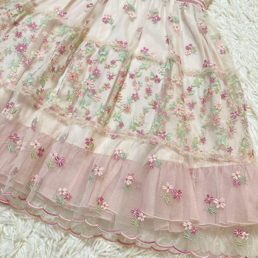 TOCCA トッカ ワンピース ドレス 140cm 花柄 刺繍 レース 発表会