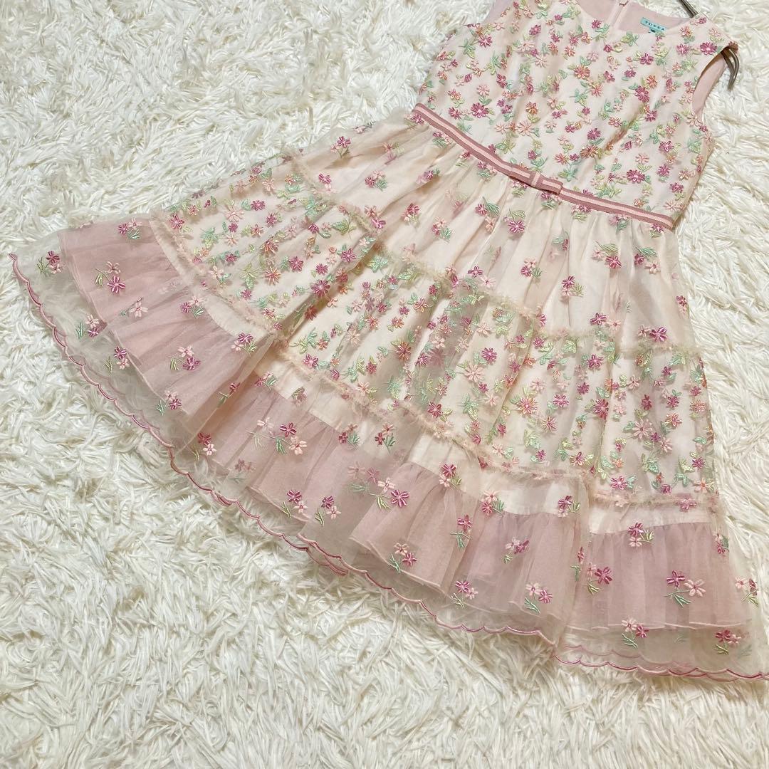 TOCCA トッカ ワンピース ドレス 140cm 花柄 刺繍 レース 発表会