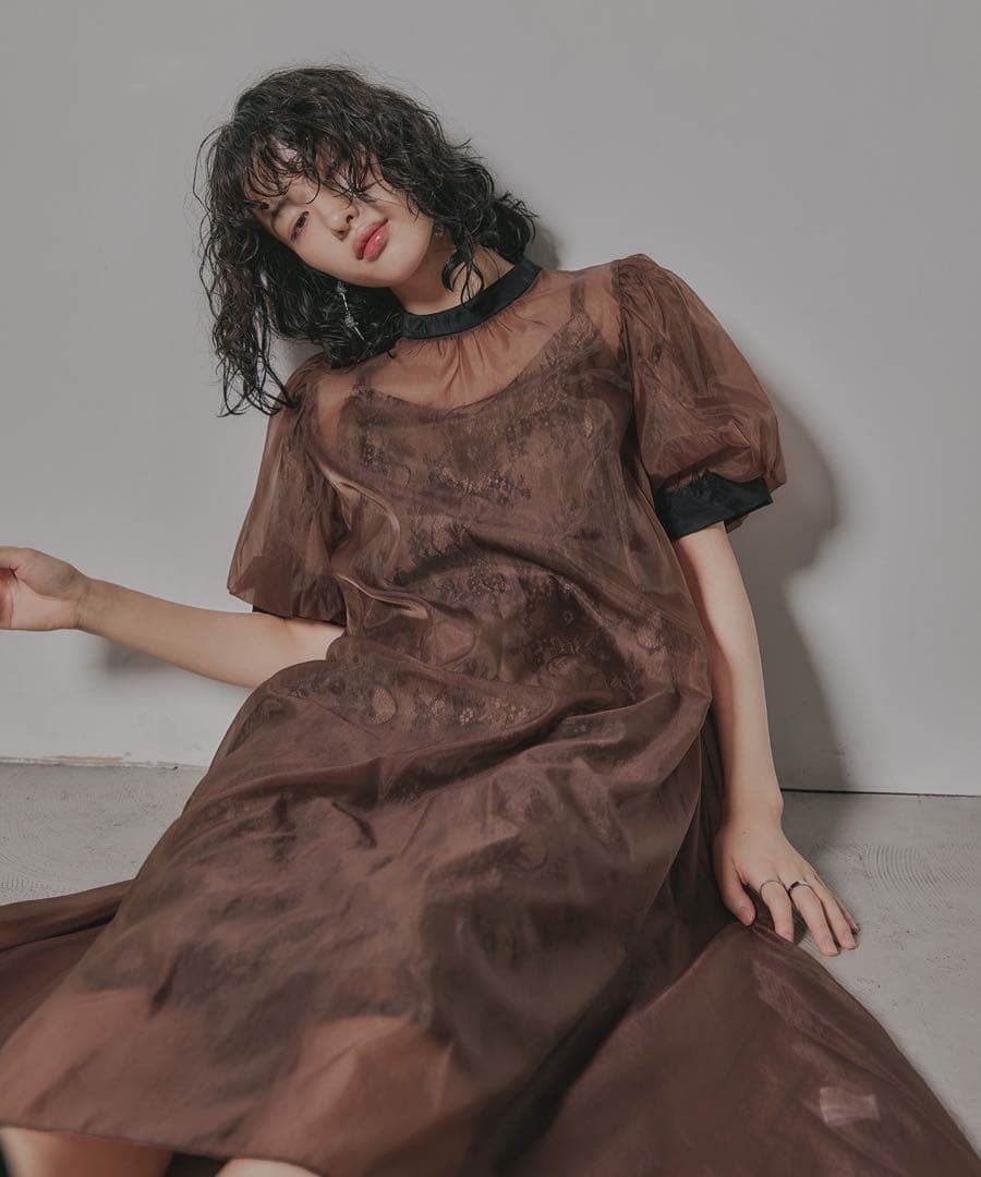 niana Aラインオーガンジーレースレイヤードドレス オケージョンドレス