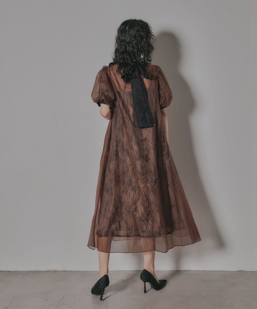 niana Aラインオーガンジーレースレイヤードドレス オケージョンドレス