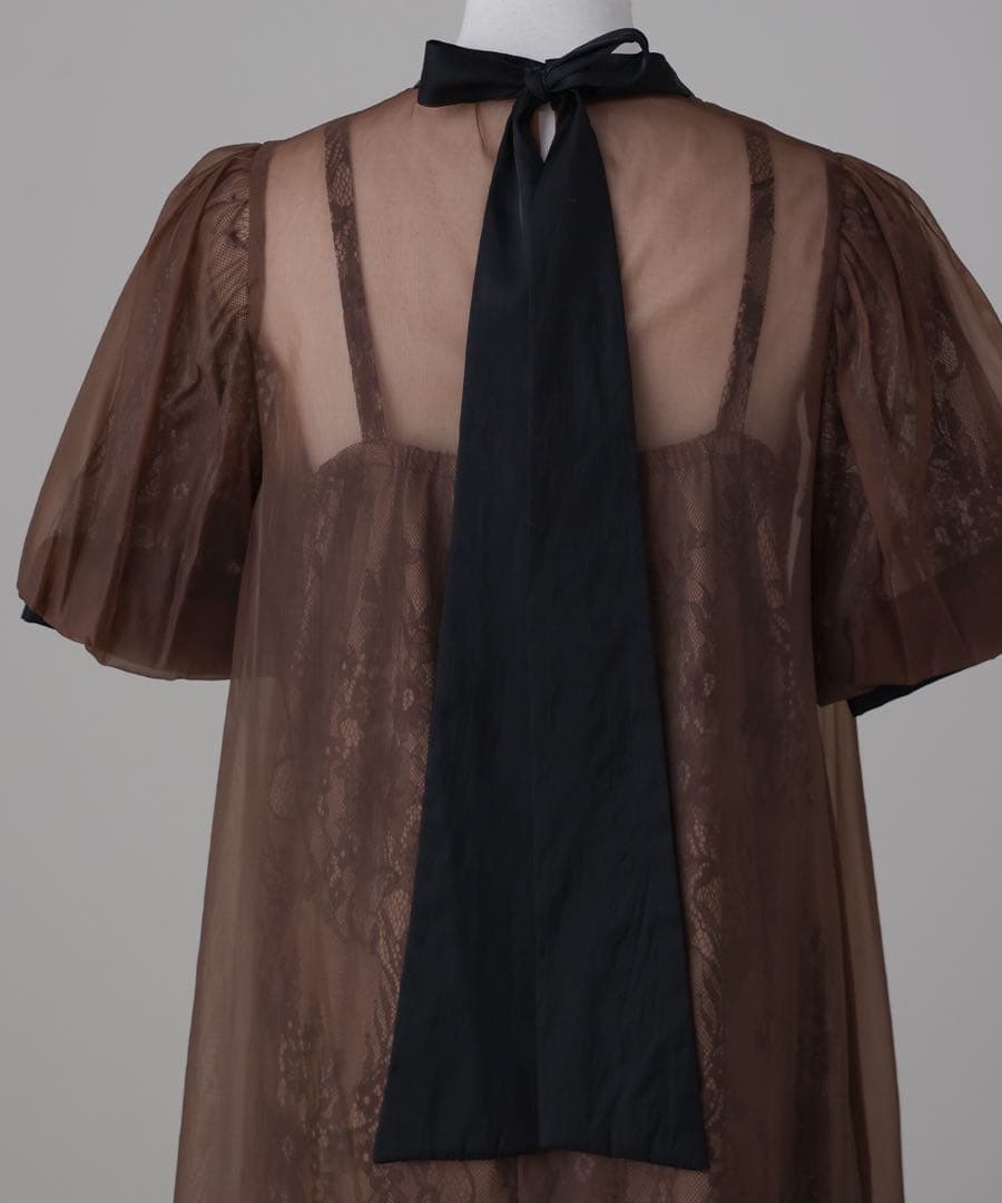 niana Aラインオーガンジーレースレイヤードドレス オケージョンドレス