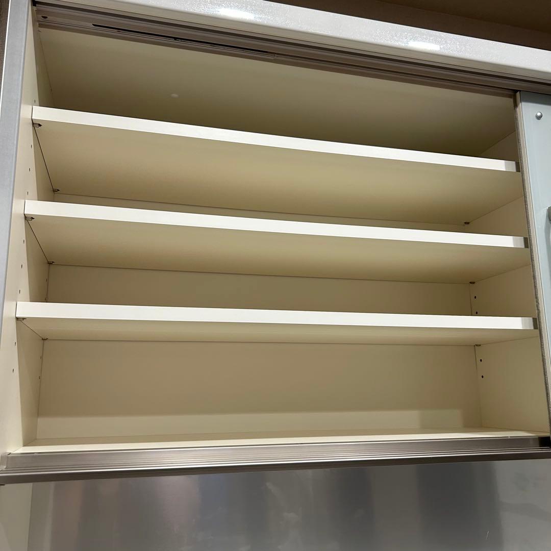 パモウナ　食器棚　160cm ホワイト