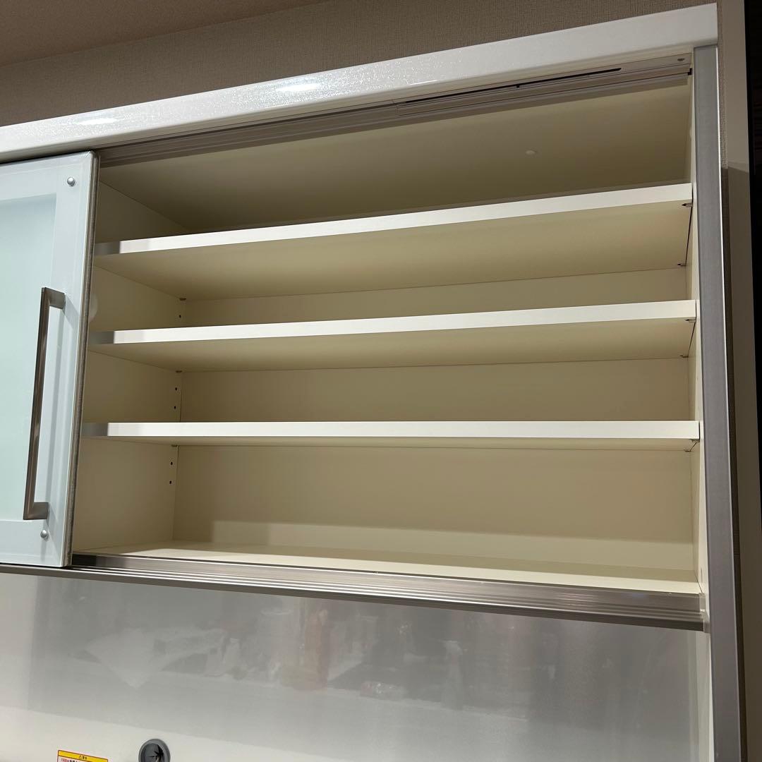 パモウナ　食器棚　160cm ホワイト