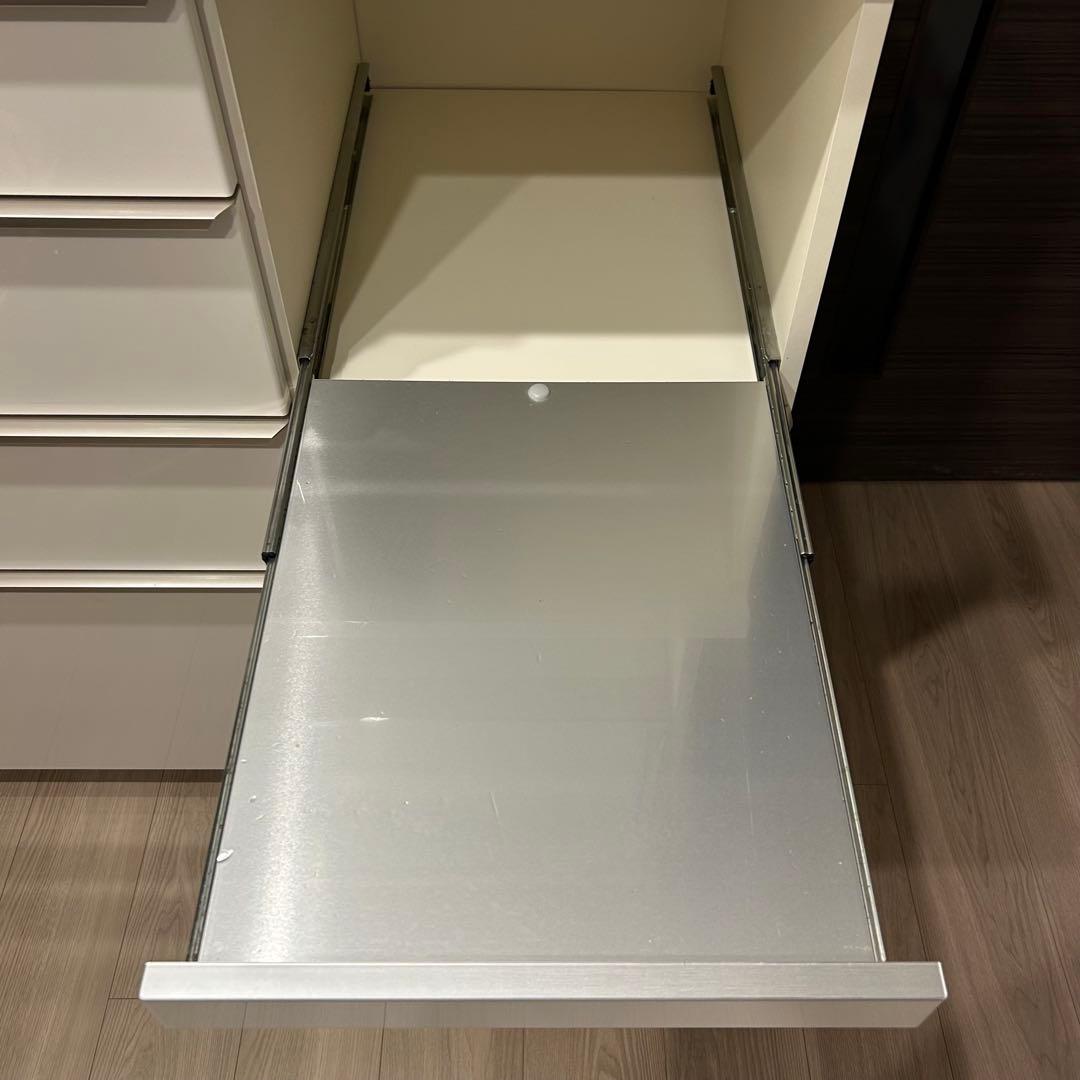 パモウナ　食器棚　160cm ホワイト