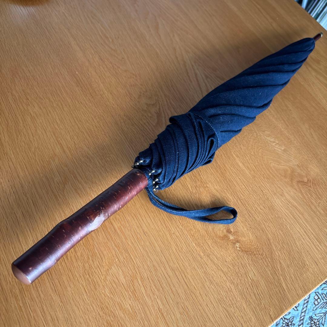 45rpm日傘　綿麻デニム 紺