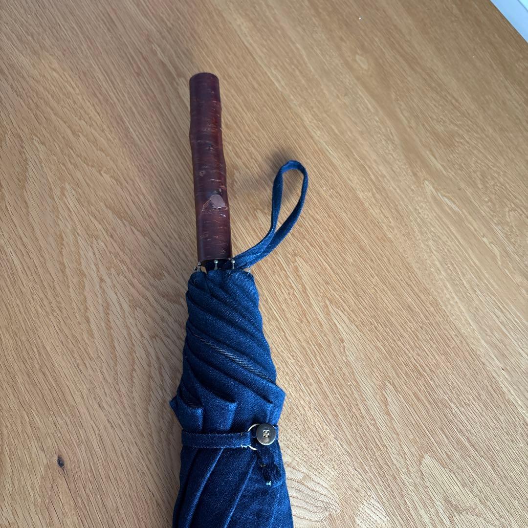 45rpm日傘　綿麻デニム 紺