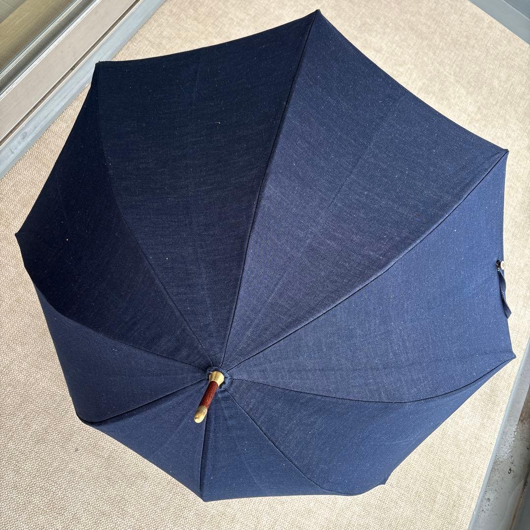 45rpm日傘　綿麻デニム 紺