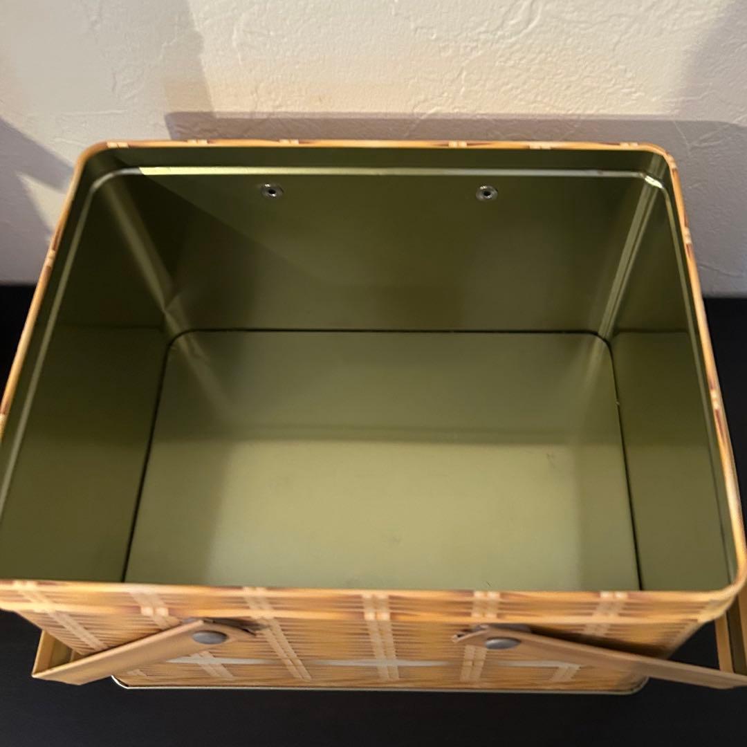 バスケット柄缶　4set かごバッグ　ティン