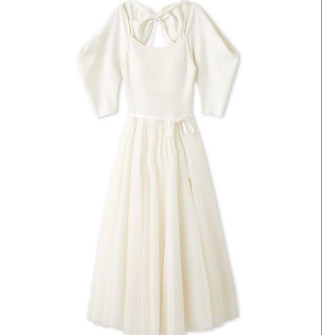 SNIDEL Chacott ニット × チュールコンビワンピース スナイデル