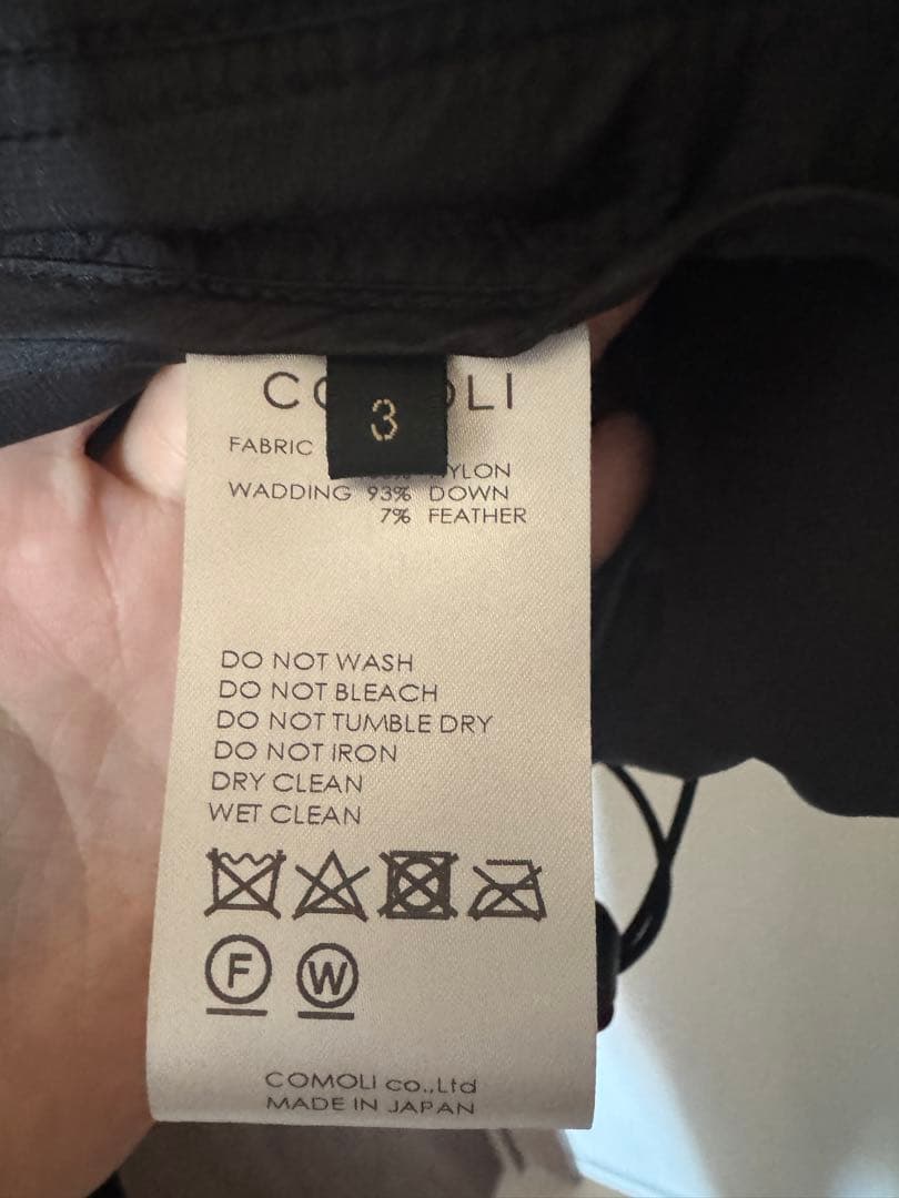 comoli コモリ　ナイロンダウンジャケット　24AW サイズ3