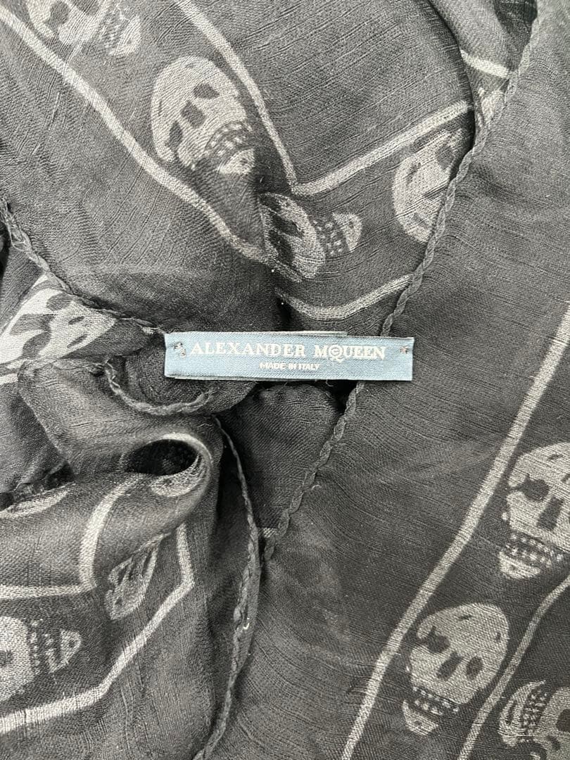 Alexander McQueen スカル 大判ストール ブラック