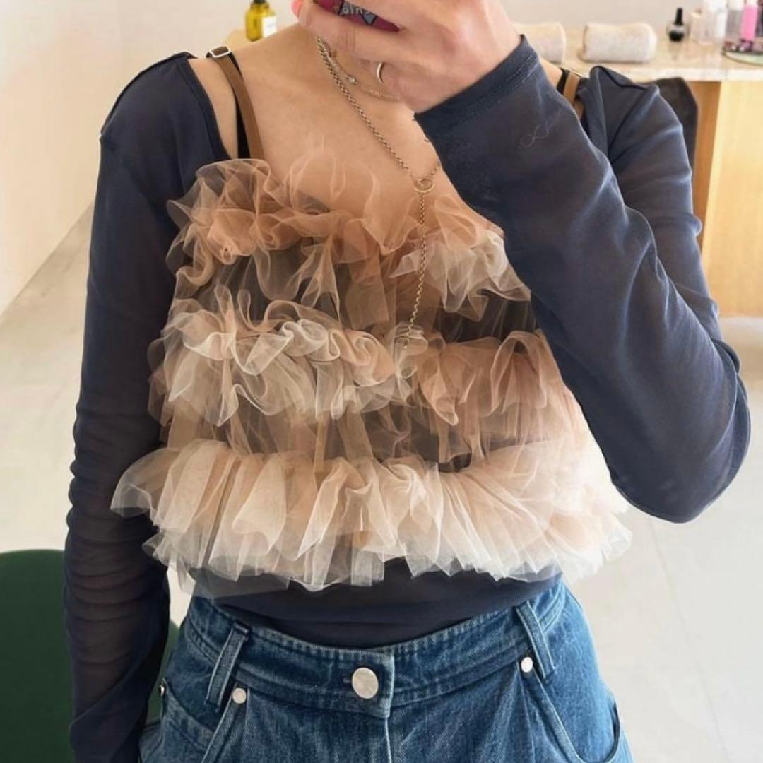 VIVIANO × JURK / Tulle Bustier beige