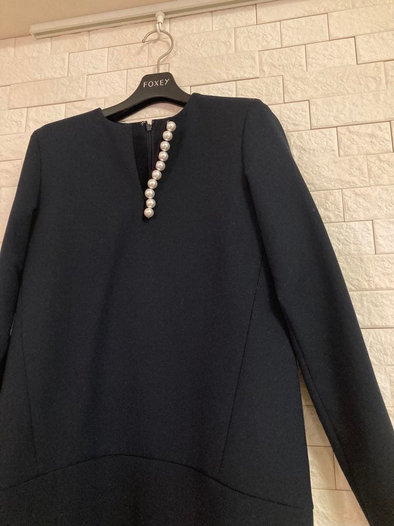 YOKO CHAN ネイビー フリル裾 ワンピース 入学式などに