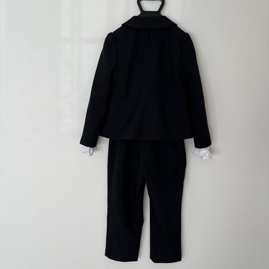 【ELLE EN NOIR】卒園・入学式用子供パンツスーツ黒3点セット女子130