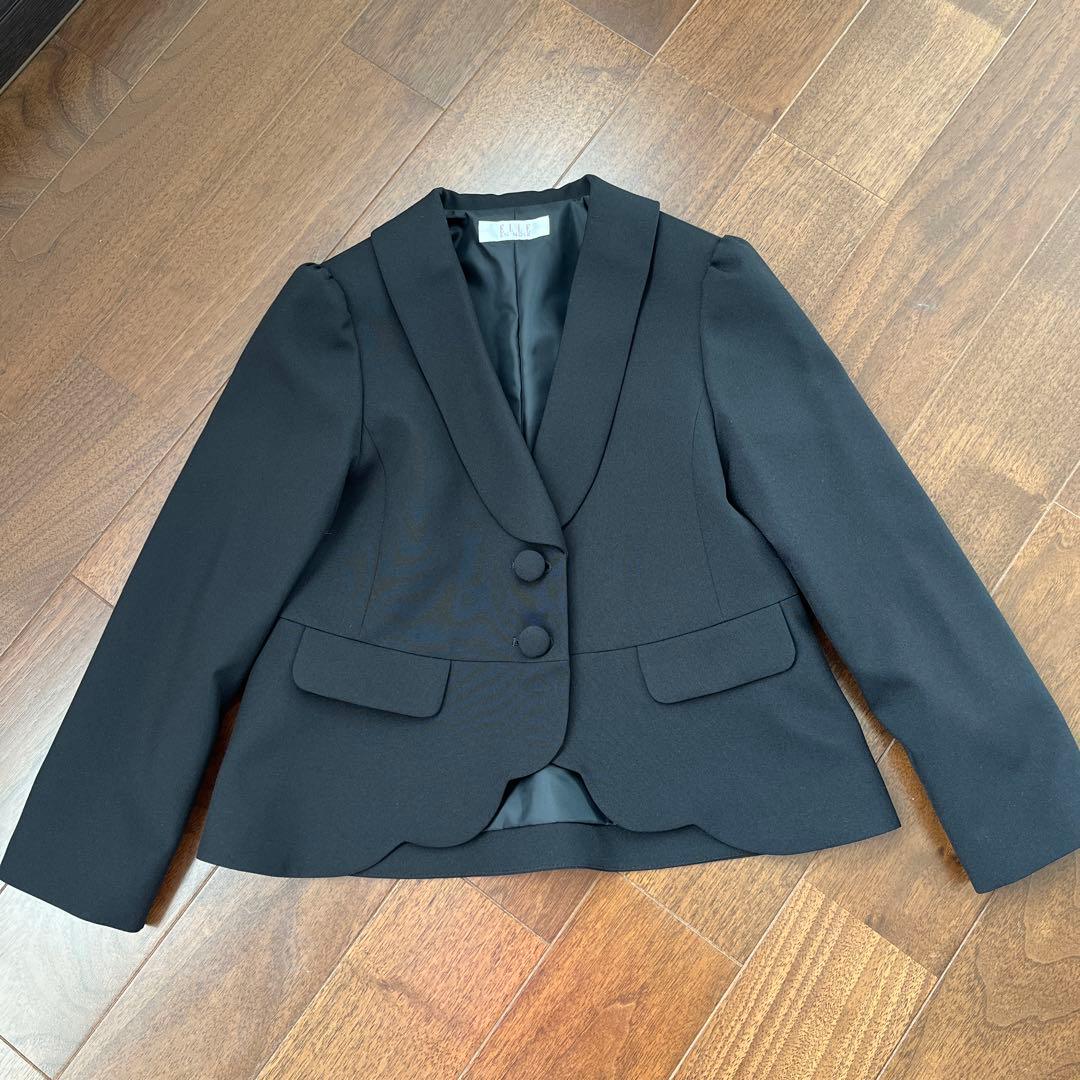 【ELLE EN NOIR】卒園・入学式用子供パンツスーツ黒3点セット女子130