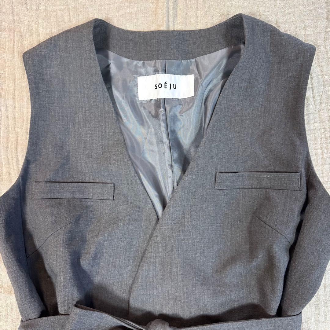SOEJU ソージュ　現行品　ウールライクロングジレ　ワンピース