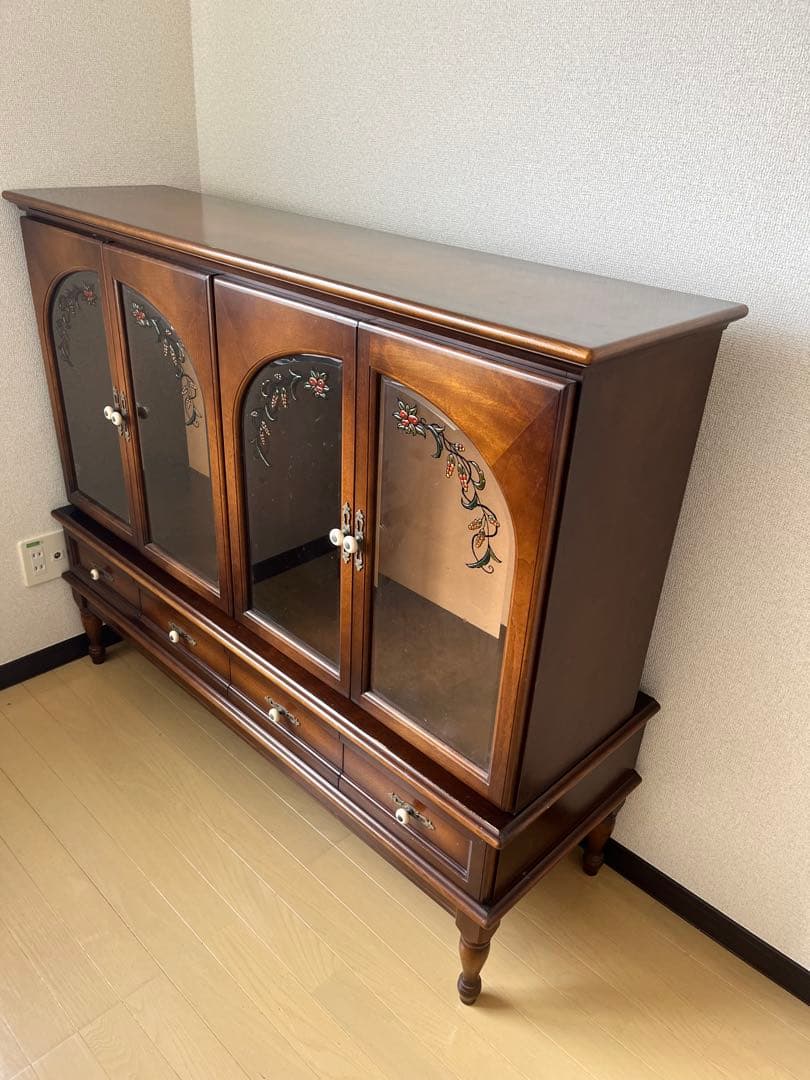 飛騨産業　キツツキ　穂高　木製キャビネット ガラス扉付き　USED 数日のみ