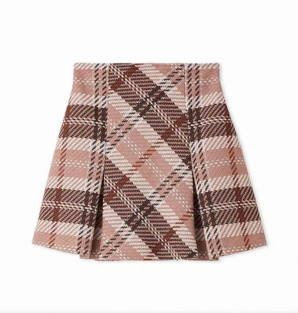 SNIDEL ロービングチェックミニスカート 244086