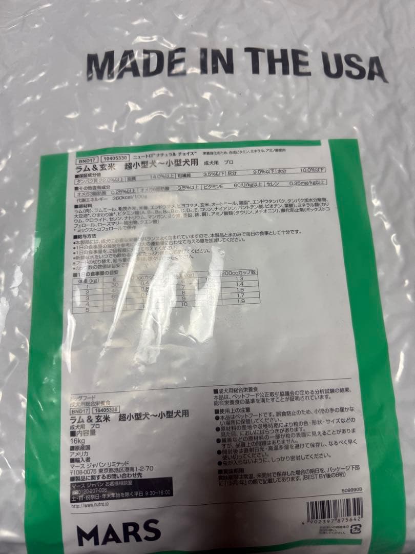 【16kg】ニュートロ ナチュラルチョイス ラム&玄米 超小型犬～小型犬用
