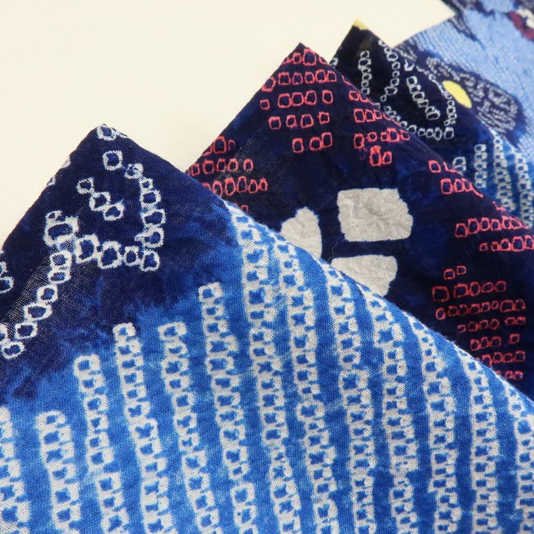 美品未着用 有松鳴海絞り 桔梗 綿 高級浴衣 着物 A3106