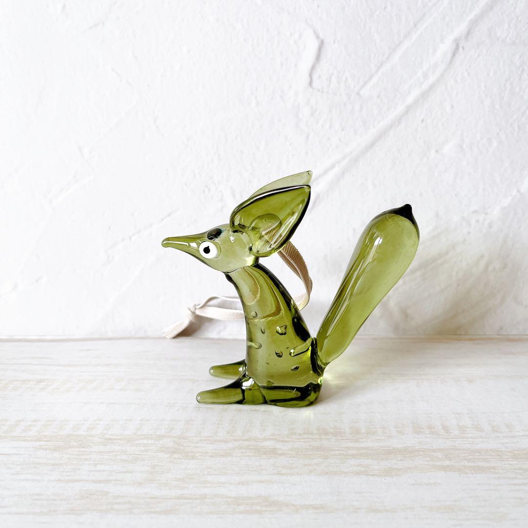 ♡イッタラ オーナメント　ヴルペス　グリーン　オーナメント　ガラス　キツネ